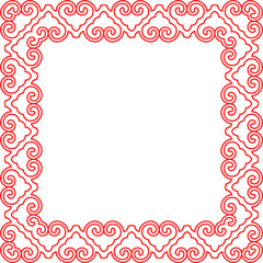 Traditional Chinese tracery red retro pattern decoration square frame