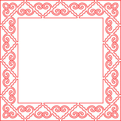 Traditional Chinese tracery red retro pattern decoration square frame