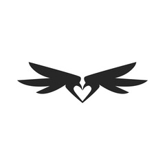 Wings of love logo illustration design for your company or business