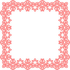 Traditional Chinese tracery red retro pattern decoration square frame
