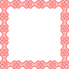 Traditional Chinese tracery red retro pattern decoration square frame