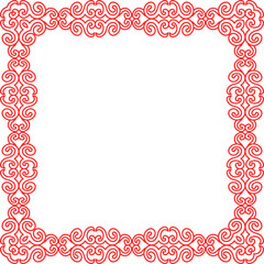 Traditional Chinese tracery red retro pattern decoration square frame