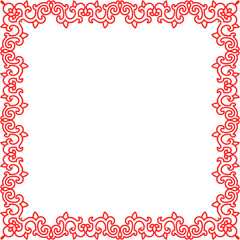 Traditional Chinese tracery red retro pattern decoration square frame