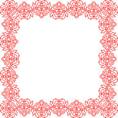 Traditional Chinese tracery red retro pattern decoration square frame