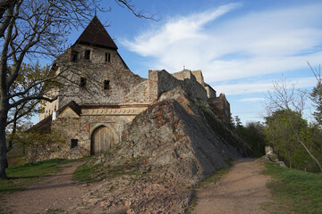 Fototapeta premium Tocnik Castle, historic monument in Central Bohemian Region and popular tourist landmark, Tocnik, Czechia