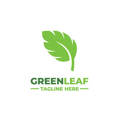 Leaf simple flat logo vector
