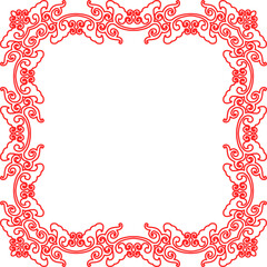 Traditional Chinese tracery red retro pattern decoration square frame