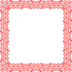 Traditional Chinese tracery red retro pattern decoration square frame