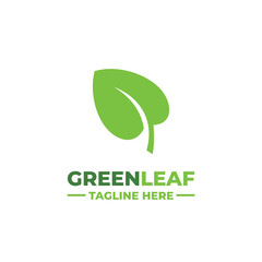 Leaf simple flat logo vector