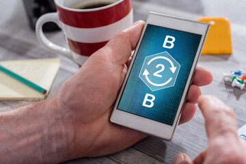 B2b concept on a smartphone