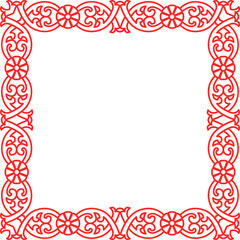 Traditional Chinese tracery red retro pattern decoration square frame