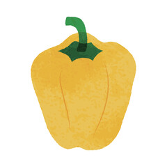 アナログ風の黄パプリカのイラスト