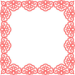 Traditional Chinese tracery red retro pattern decoration square frame