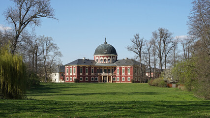 Veltrusy Mansion (Zamek Veltrusy), baroque chateau with large park, popular tourist landmark, Czechia