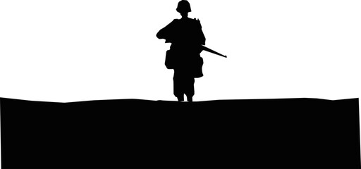 silhouette of a soldier.