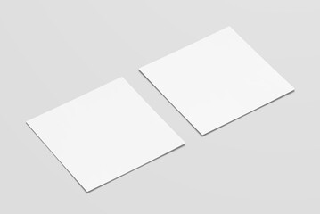 Blank square cards mockup high angle view