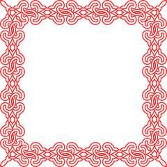 Traditional Chinese tracery red retro pattern decoration square frame