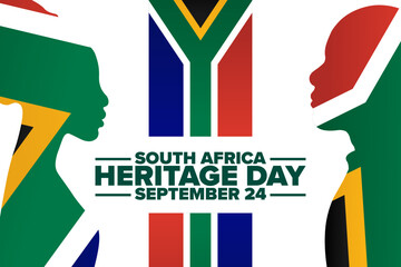 South Africa Heritage Day. September 24. Holiday concept. Template for background, banner, card, poster with text inscription. Vector EPS10 illustration.