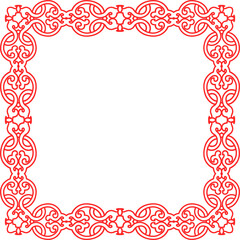Traditional Chinese tracery red retro pattern decoration square frame