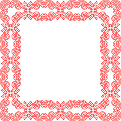 Traditional Chinese tracery red retro pattern decoration square frame