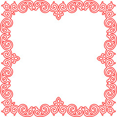 Traditional Chinese tracery red retro pattern decoration square frame