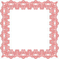 Traditional Chinese tracery red retro pattern decoration square frame