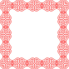 Traditional Chinese tracery red retro pattern decoration square frame