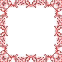 Traditional Chinese tracery red retro pattern decoration square frame