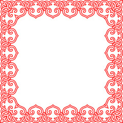Traditional Chinese tracery red retro pattern decoration square frame