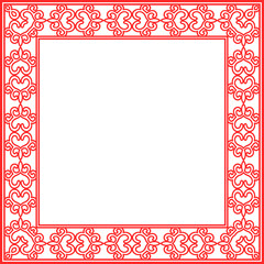 Traditional Chinese tracery red retro pattern decoration square frame