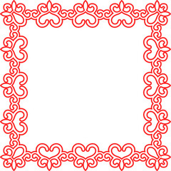 Traditional Chinese tracery red retro pattern decoration square frame