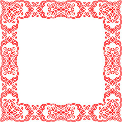 Traditional Chinese tracery red retro pattern decoration square frame