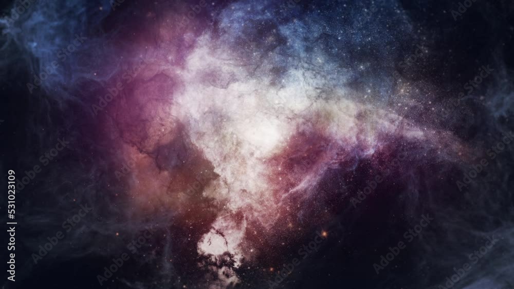 Wall mural nebula travel passing clouds and star loop. this clip is a pass galaxy with nebula clouds and camera