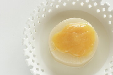 Japanese food, boiled radish and miso sauce for winter comfort food