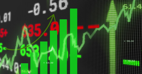 Image of data processing over black background