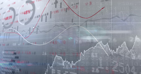 Image of data processing over gray background