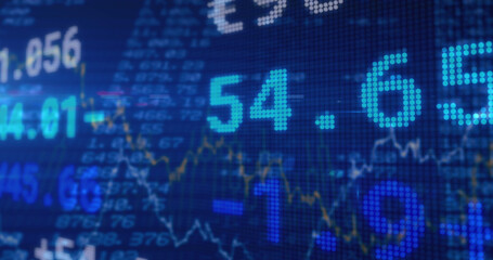 Image of data processing over blue background