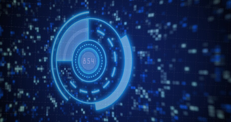 Image of graph over scope scanning with data processing and moving columns