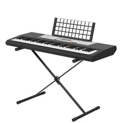 3D rendering illustration of an electronic piano keyboard on a stand