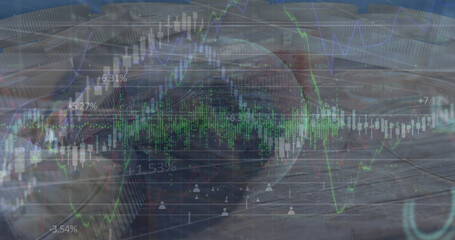 Image of data processing over coins