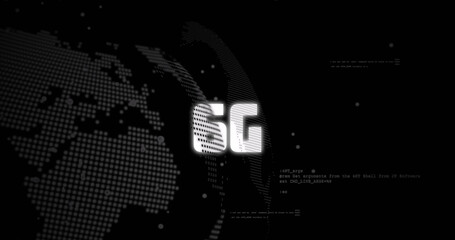 Image of 6g and data processing over globe