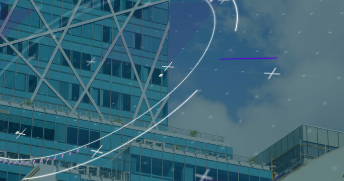 Image of scope scanning over cityscape