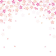 Cherry blossom flowers background frame illustration