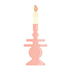 handmade paraffin scented candle in a long candle holder for aromatherapy