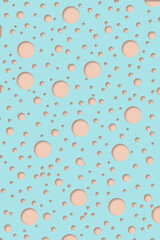 pastel blue background with powder pink dots
