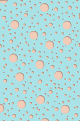 pastel blue background with powder pink dots