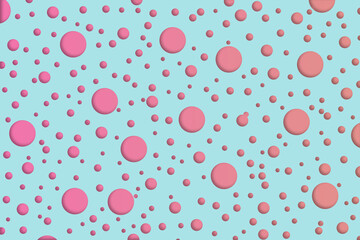 geometric wallpaper, gradient magenta and pink dots on pastel blue background