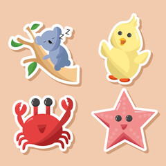 Cute Animal Sticker Set Collection