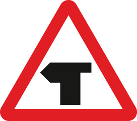 T-junction with priority over vehicles from the right, The Highway Code Traffic Sign, Signs giving orders, Signs with red circles are mostly prohibitive. Plates below signs qualify their message.