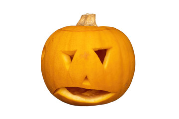Halloween Jack o' lantern pumpkin, png stock photo file cut out and isolated on a transparent background